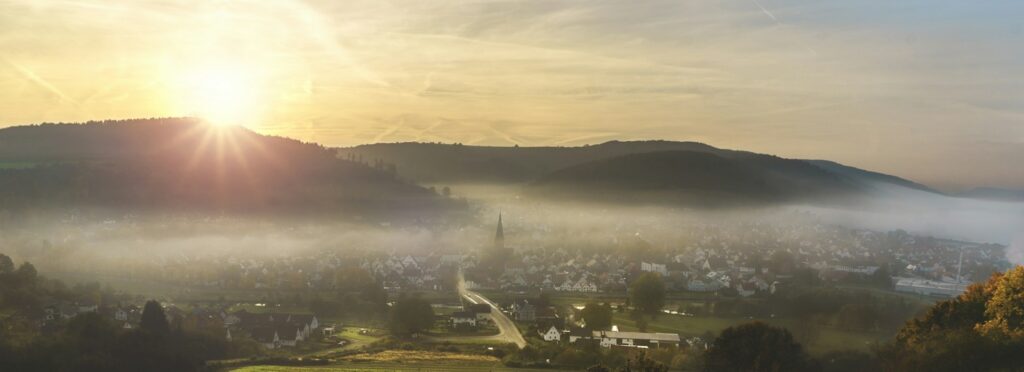 Beautiful Misty Morning Lanscape City View
